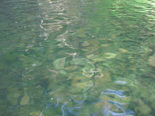 Rippled color on water