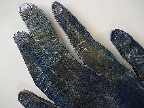 Blue fingers raku glaze