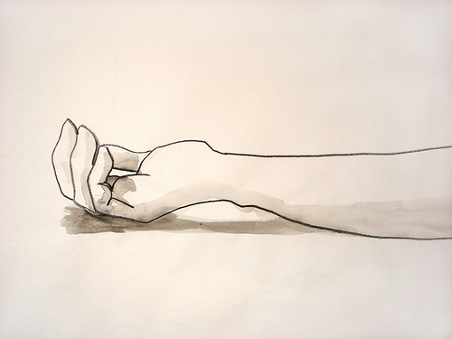 Drawing of hand and forearm