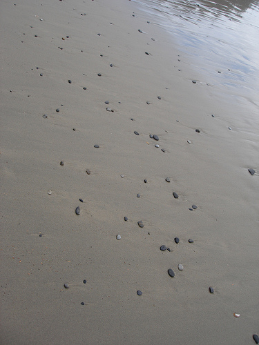 Random rocks on sand