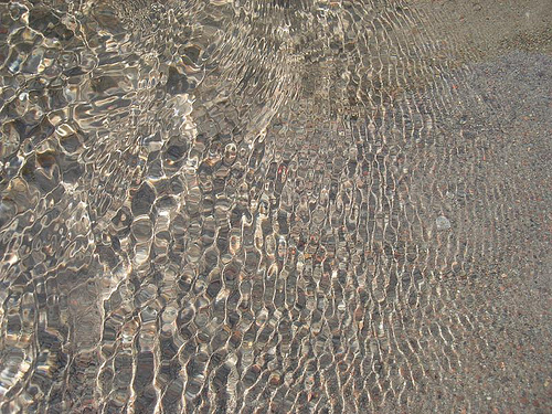 Optical patterns of light and water and sand.