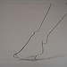 contour drawing of a foot from behind
