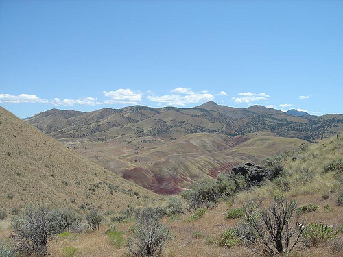 The Painted Hills landscape of the Oregon Desert