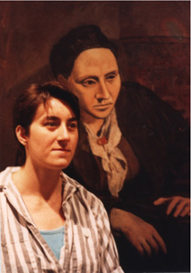Sara Kirschenbaum on the left, Gertrude Stein by Picasso on the right