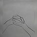 contour drawing of clasped hands